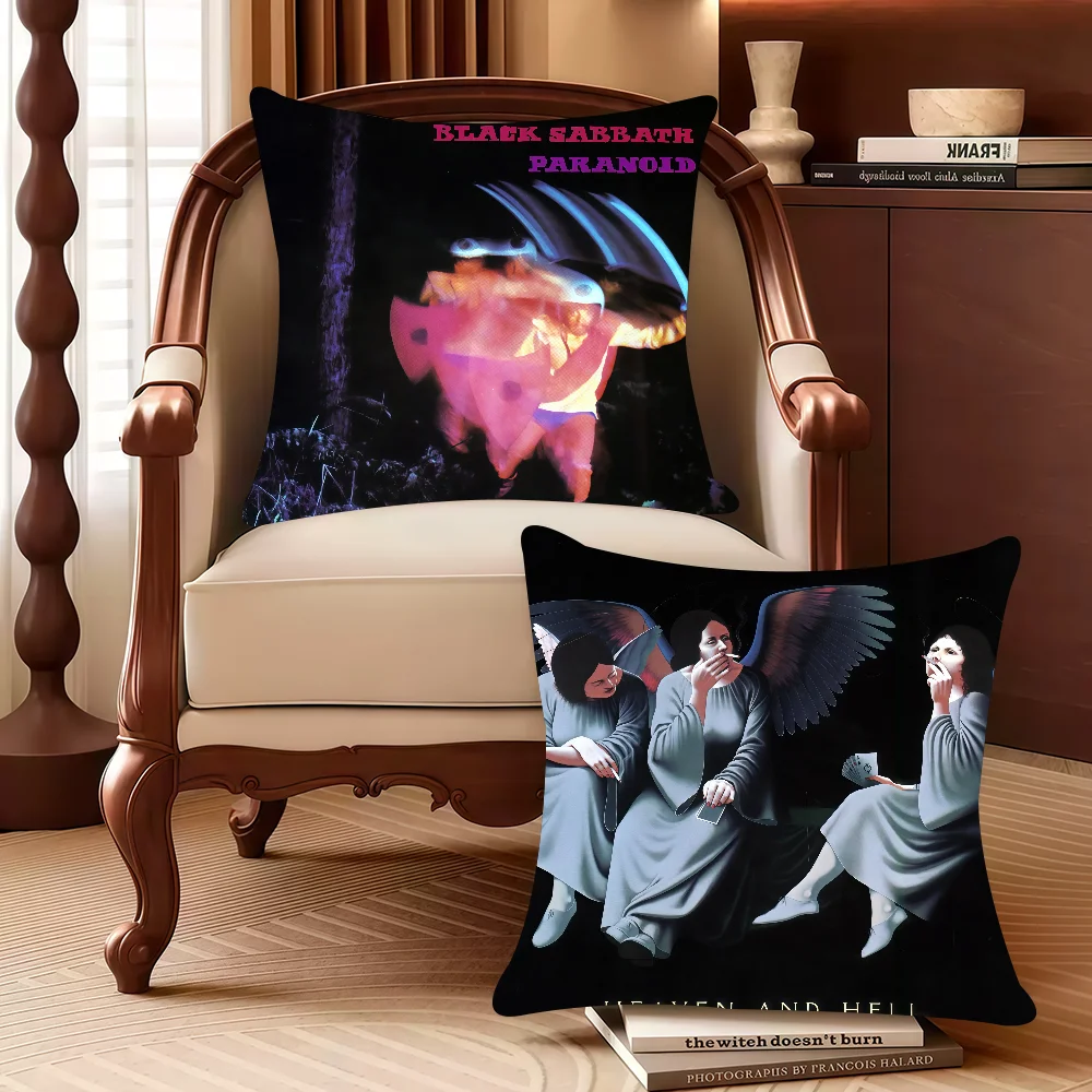 

Band B-Black S-Sabbath Paranoi Pillow Case Decor Protective Covers Comfortable Soft For Sofa Living Room Home Office