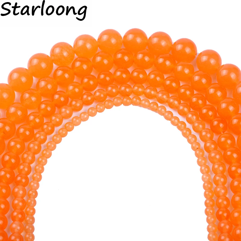 4/6/8/10/12 AAA Fashion Wholesale Natural Round Orange Red Loose Stone Beads For Bracelet Necklace DIY Jewelry Making