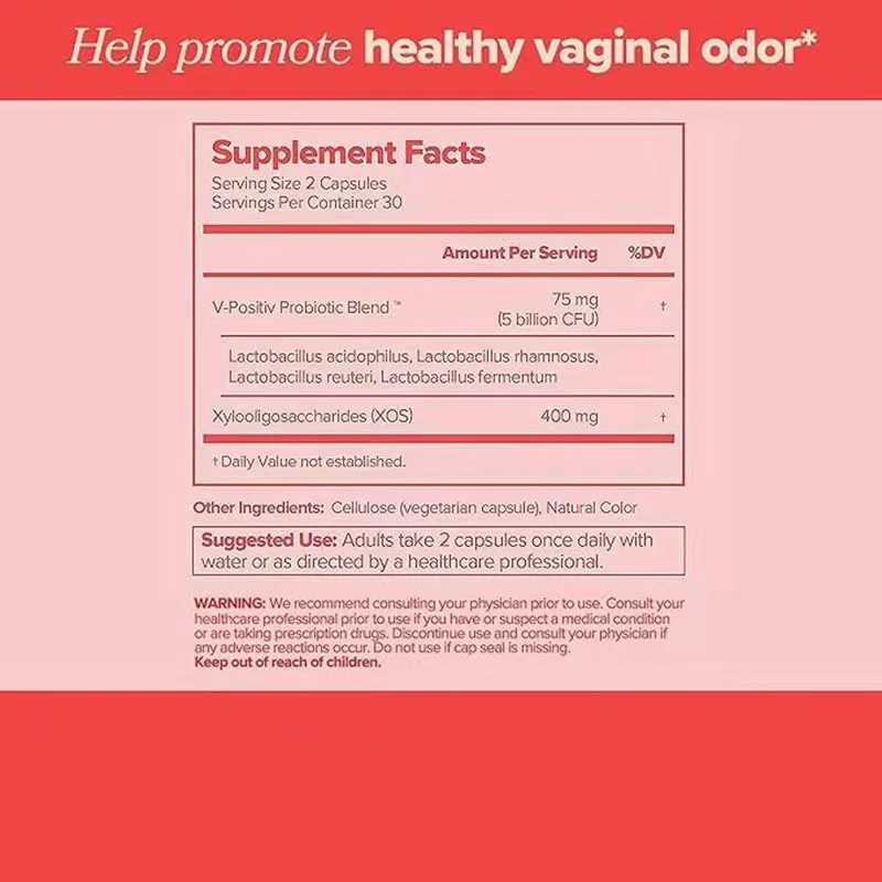 60-180Tablets Vaginal For Women PH Balance With Prebiotics Lactobacillus Blend Promote Healthy Vaginal Odor Capsules