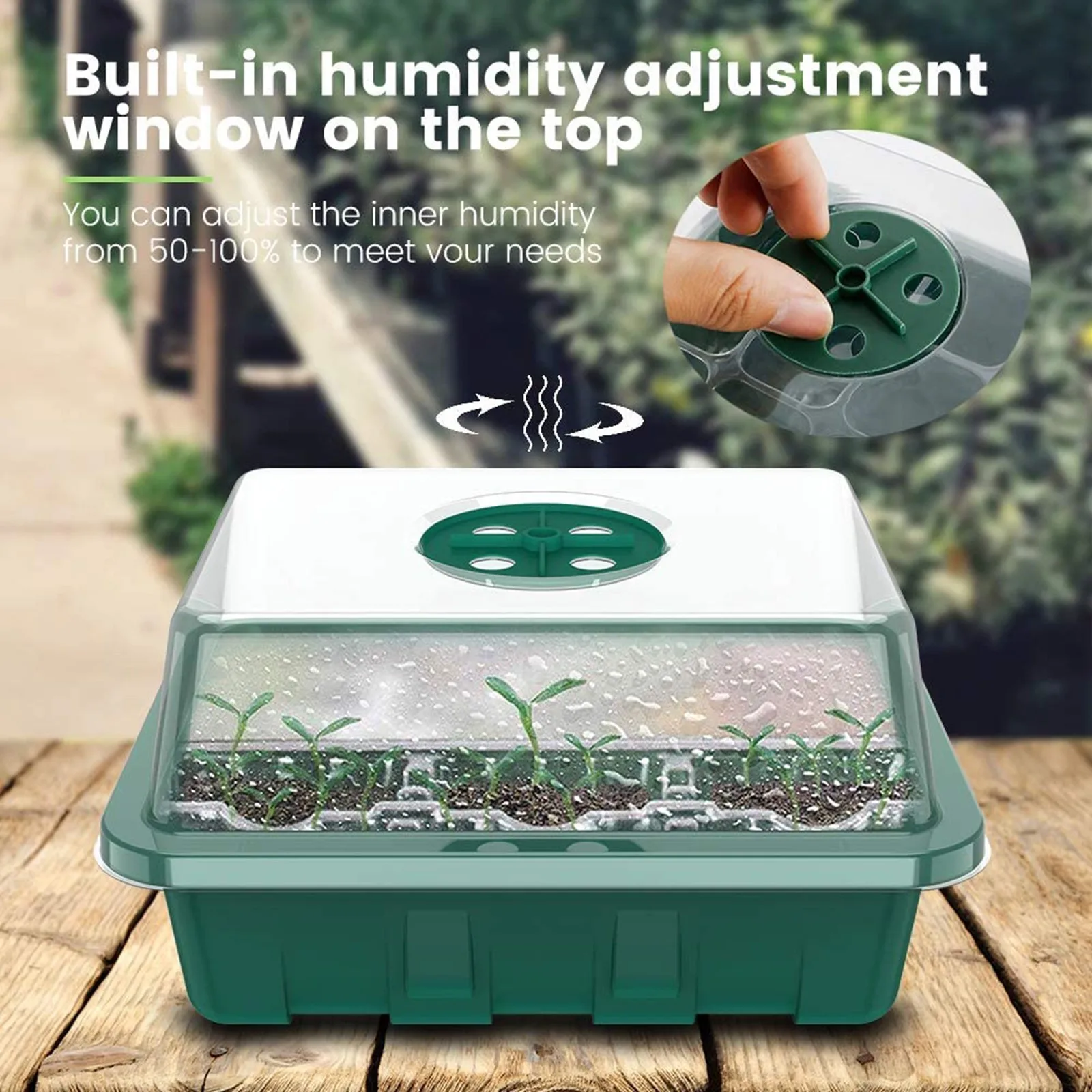 Caja de cultivo de semillas de plantas, 1/2/5 piezas, 12 agujeros, semillero de vivero, bandeja de jardín, novedad de 2024