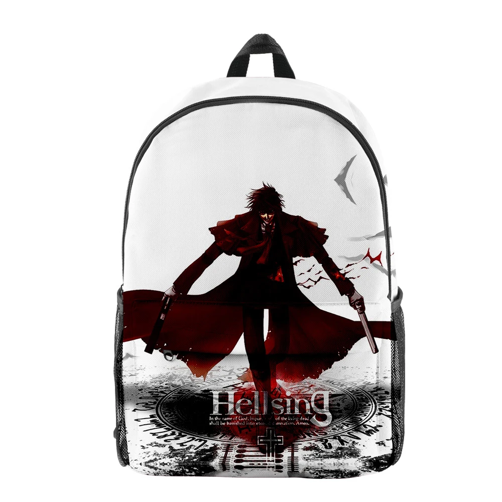 Mochilas Oxford impermeáveis para meninos e meninas, Caderno Engraçado Hellsing Pupil, Bookbag Popular, Impressão 3D, Mochila de Viagem, Clássico