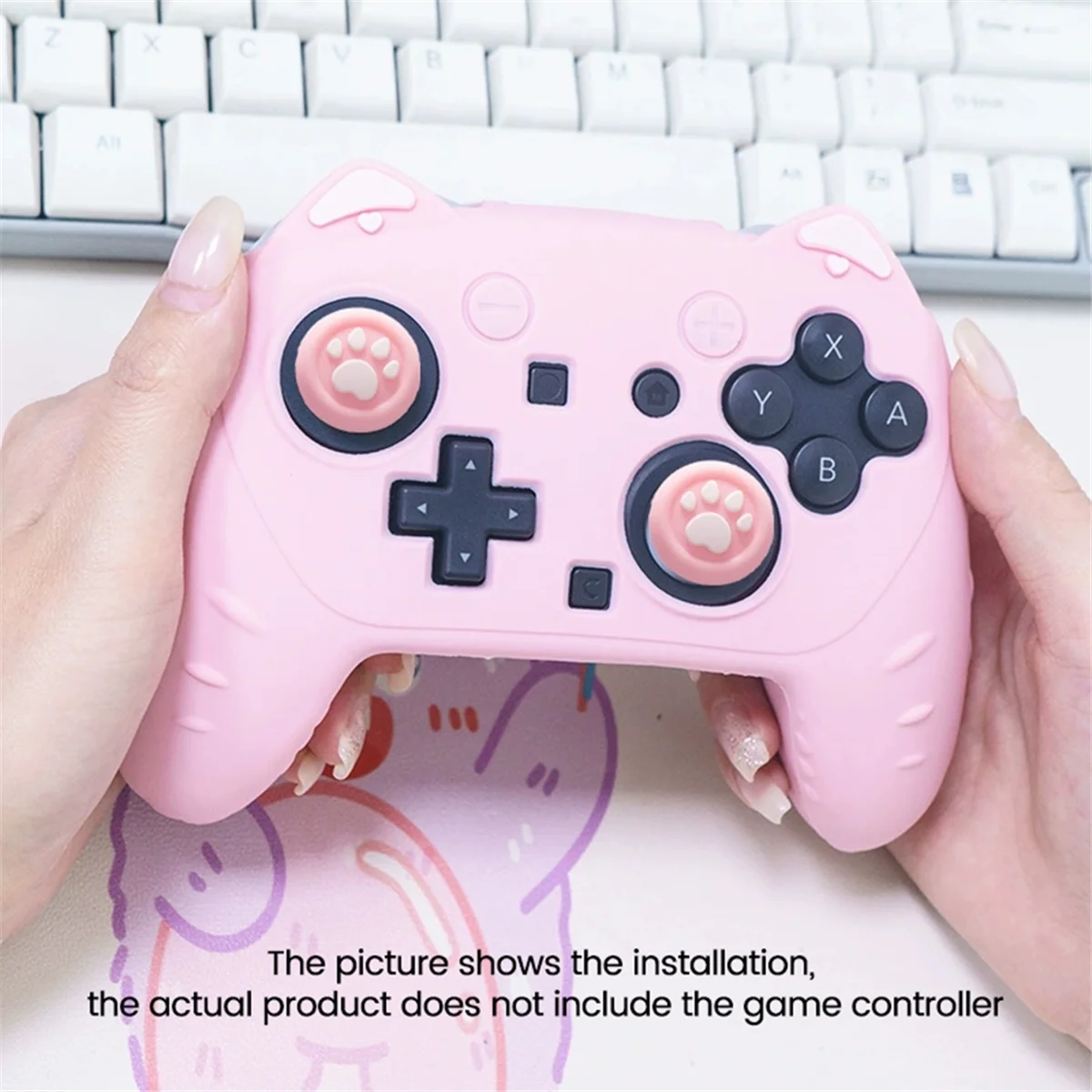 2025 +  Switch 2 Pro Cat Controller Skin Grips Set Anti-Slip Sweat-Proof Tight Fit Easy Installation