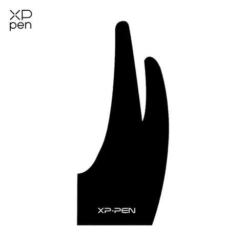 XPPen 블랙 두 손가락 오염 방지 장갑 – 드로잉 태블릿, 펜 디스플레이, 아이패드 스크린 용 프리 사이즈