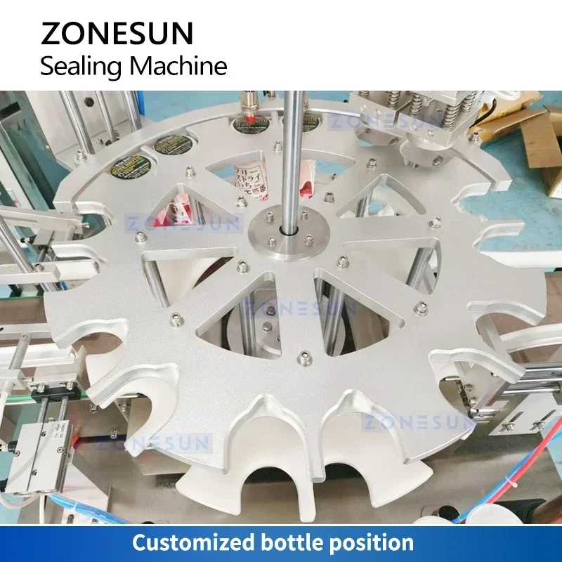 Zonesun Sigillatrice automatica per lattine Sigillatrice per fogli di alluminio Macchina per sigillare contenitori per trucioli impilabili ZS-YFM1