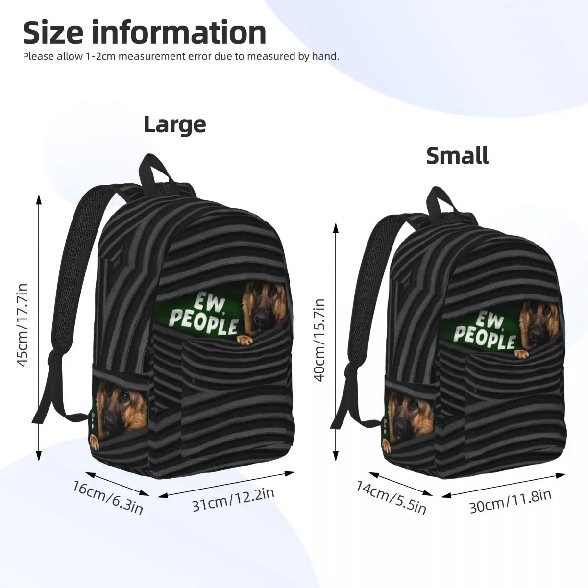 Zaino per adolescenti per cani da pastore tedesco regalo per studenti Business Animal Dogs Daypack per uomo donna borsa a tracolla per Laptop