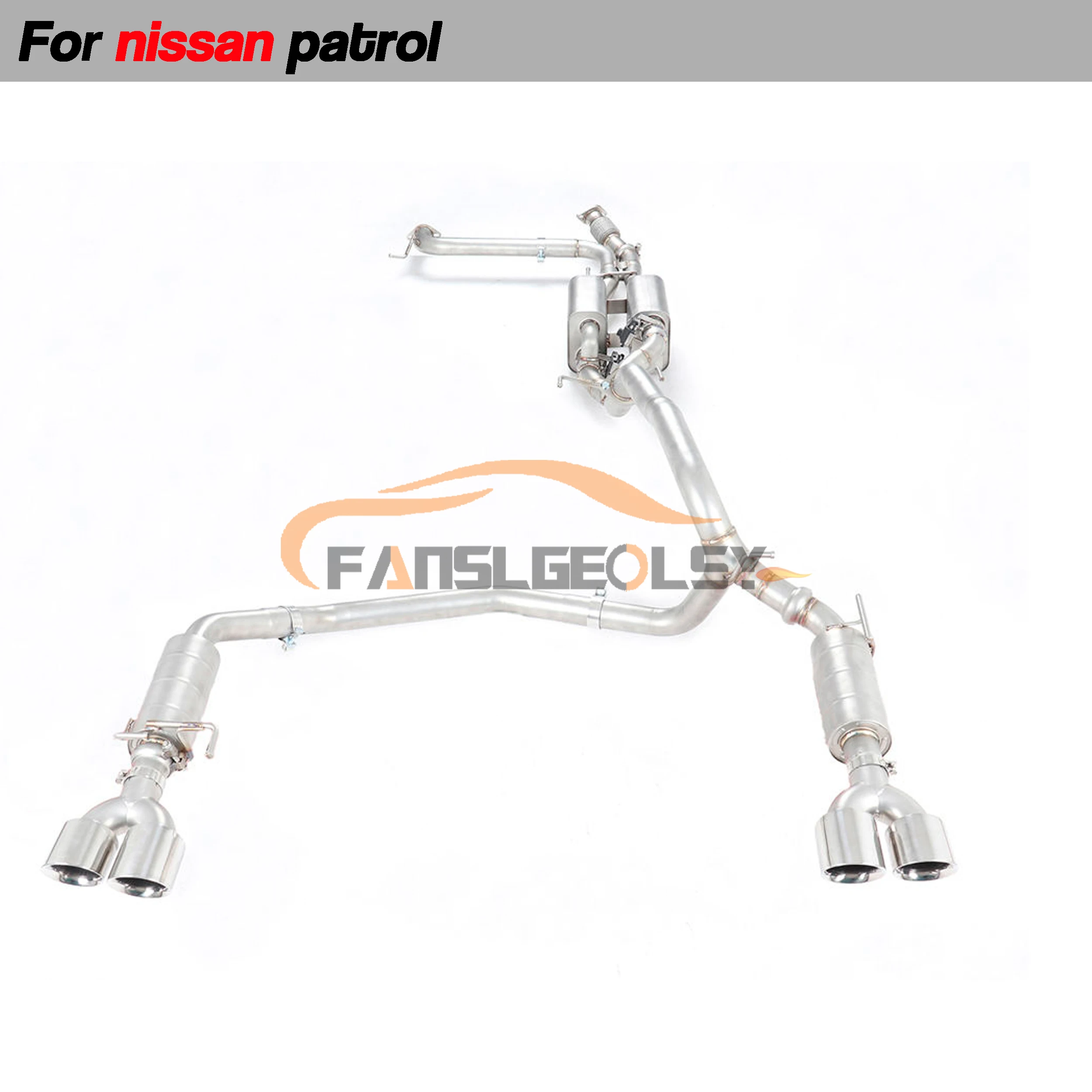 For Nissan Patrol Y62 Stainless Performance Catback Exhaust System Valve With Muffler Pipes Tuning exhaust assembly