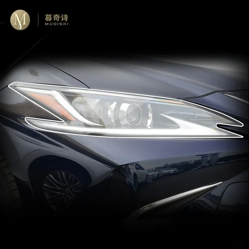 

Car Exterior PPF protective film Headlamp scratch protection TPU transparent film Smoked black For Lexus ES 300 350 2018-2023