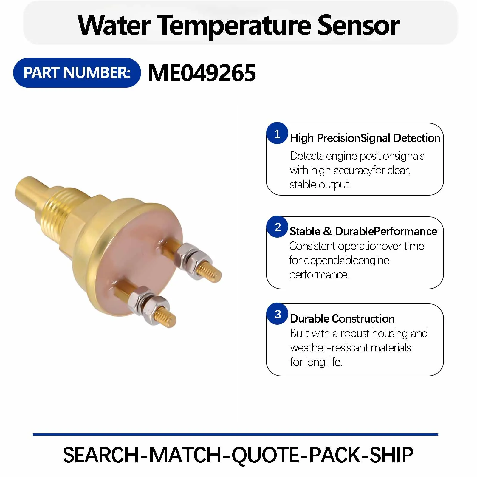 Water Temperature Sensor ME049265 HM-A40015 For Mitsubishi 6D34 6D31 Engine
