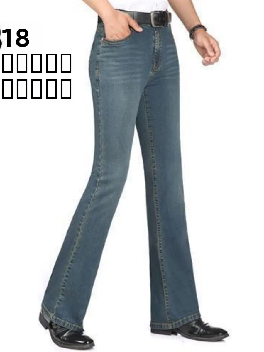 

Мужские джинсовые брюки-капри Slim Fit, слегка расклешенные, в корейском стиле, эластичные, повседневные, прямые, для весны и осени