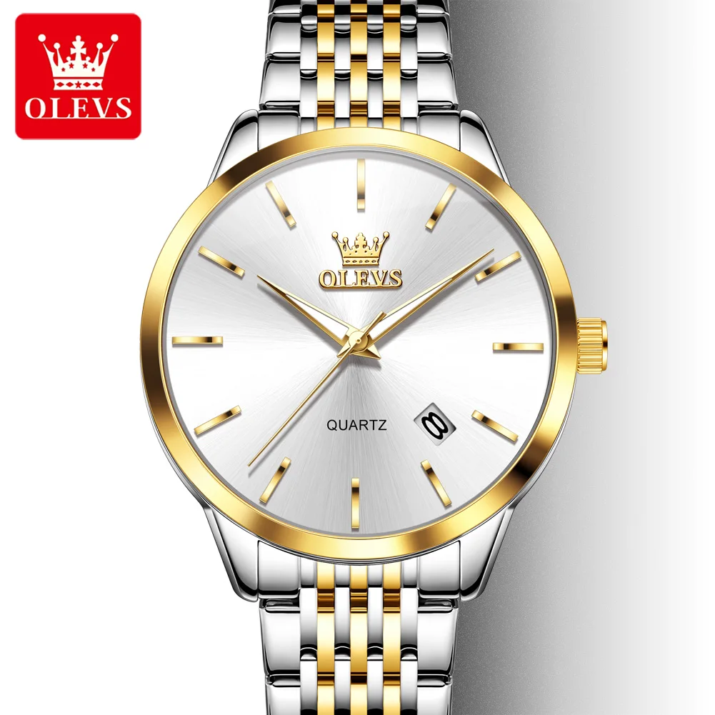 

OLEVS 2907 Men Watch Original Quartz Movement Night-light Function Waterproof Butterfly Double Snap Stylish Watch For Men