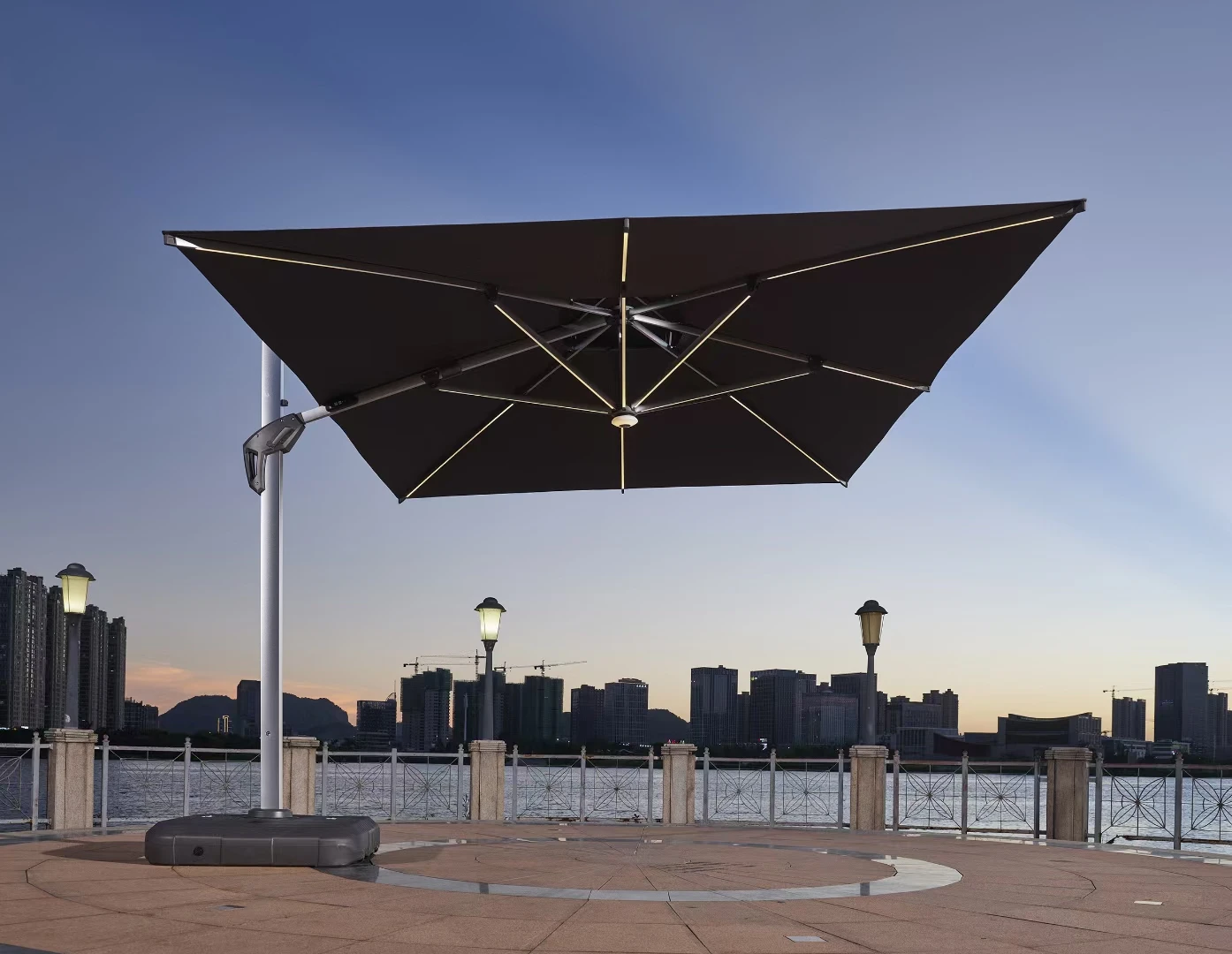 Rome Umbrella Branding  Parasols Umbrellas Outdoor for Restaurant Garden Umbrella with Solar Lights Wholesale Big Size Windproof