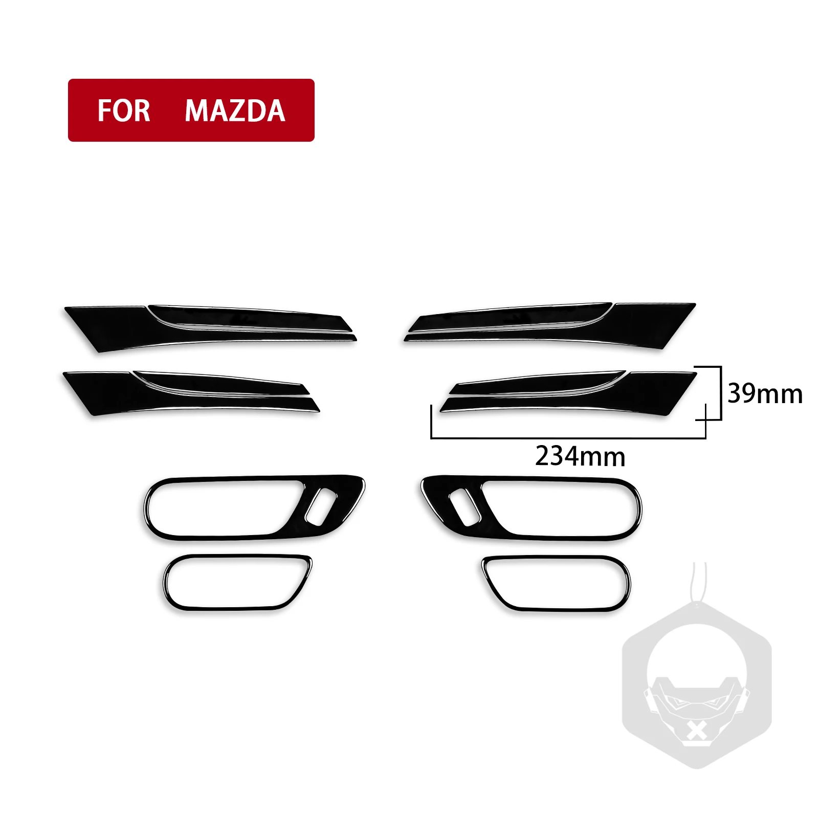 For Azda 3 Axela 2010-2013 Mazdaspeed 3 Mazda3 Car Door Handle Set Panel Decoration Piano Black Interior Accessories Stickers