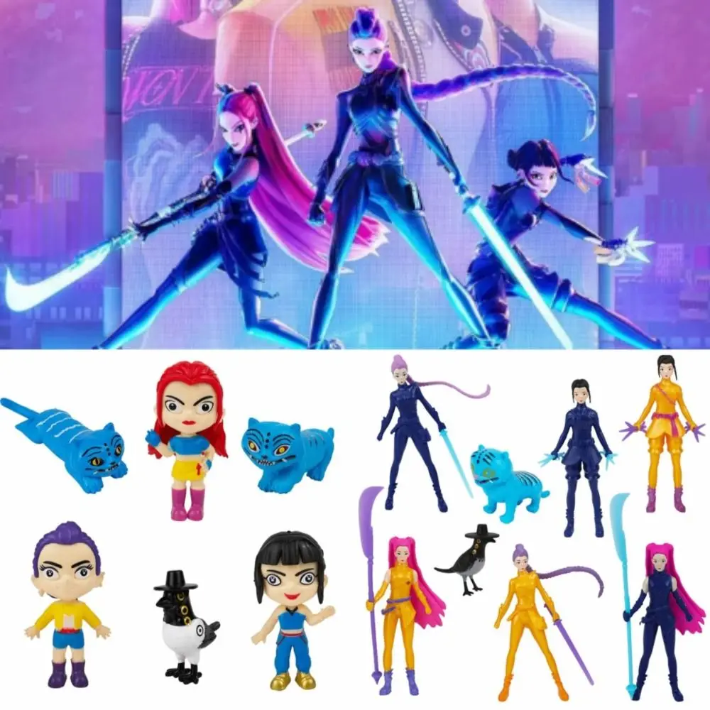 

5\6\8\12\18Pcs Demon Hunters Toys Anime KPop Figure Model HUNTR/X Zoey Model Desktop Decoration Mira Collection Model Toy Gift