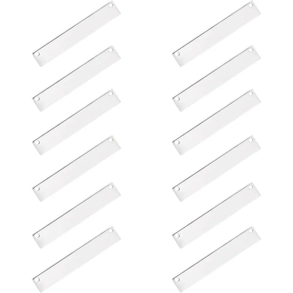 

20 Pieces Brass Stamping Blank Bar Pendants Name Tags Rectangle Pendant Charm for Jewelry Craft DIY Making Supplies