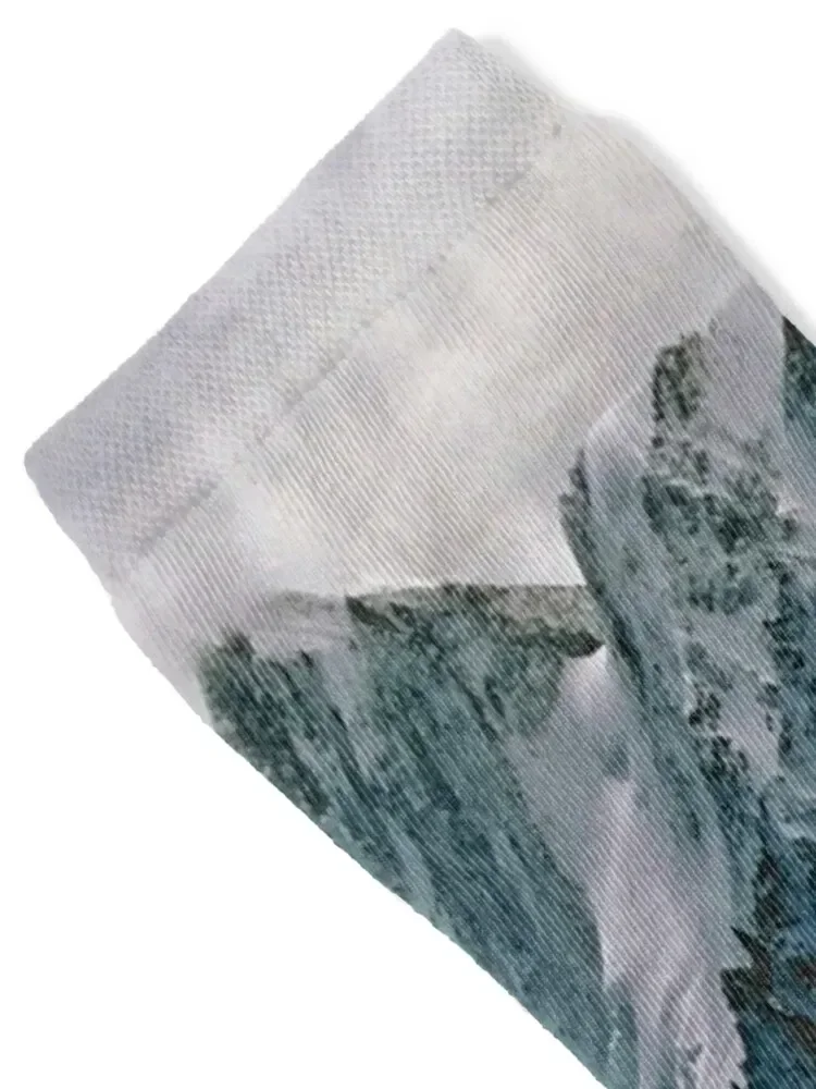 Chamonix Aiguille du Midi Mont Blanc Massif French Alps France Socks Wholesale custom sports Girl'S Socks Men's