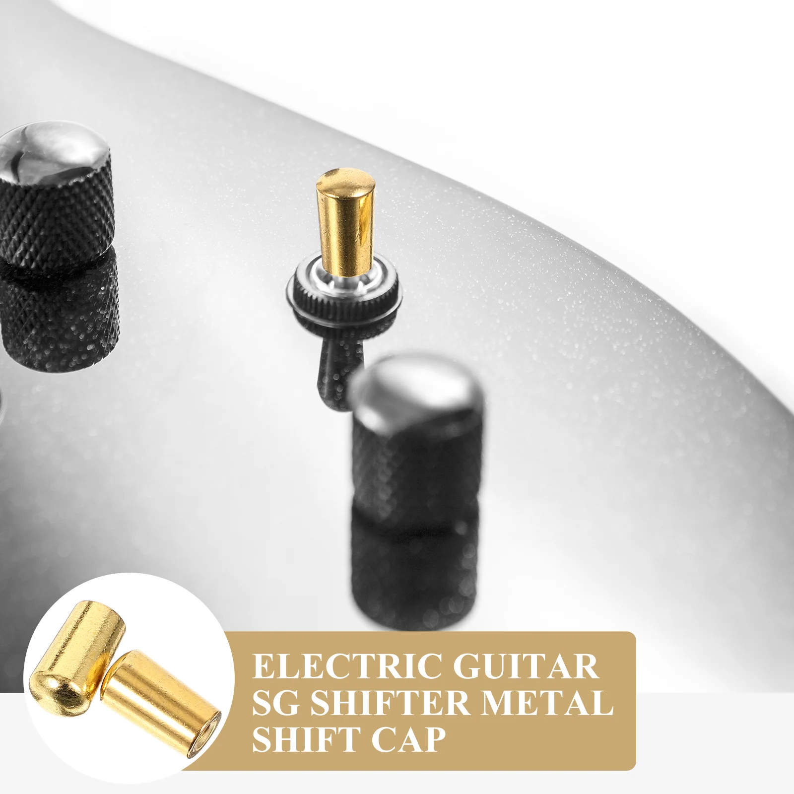 2 Pcs Guitar Switch Cap Electric Toggle Extensions Accessories Tip Parts Guitars Metal Thread Cover