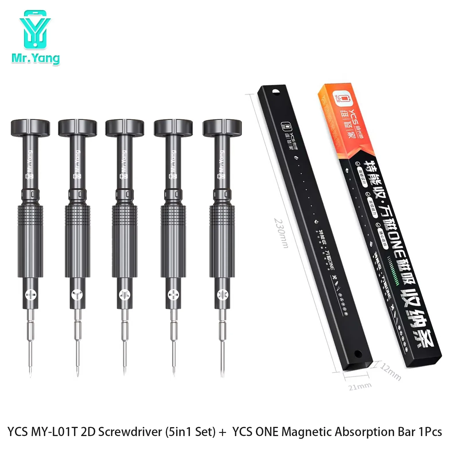YCS Mr.Yang 2D Präzisions-Schraubendreher-Set, Handwerkzeug, starke magnetische Legierung, superharter Bit für die Reparatur und Demontage von Mobiltelefonen und Leiterplatten. – Detail 8