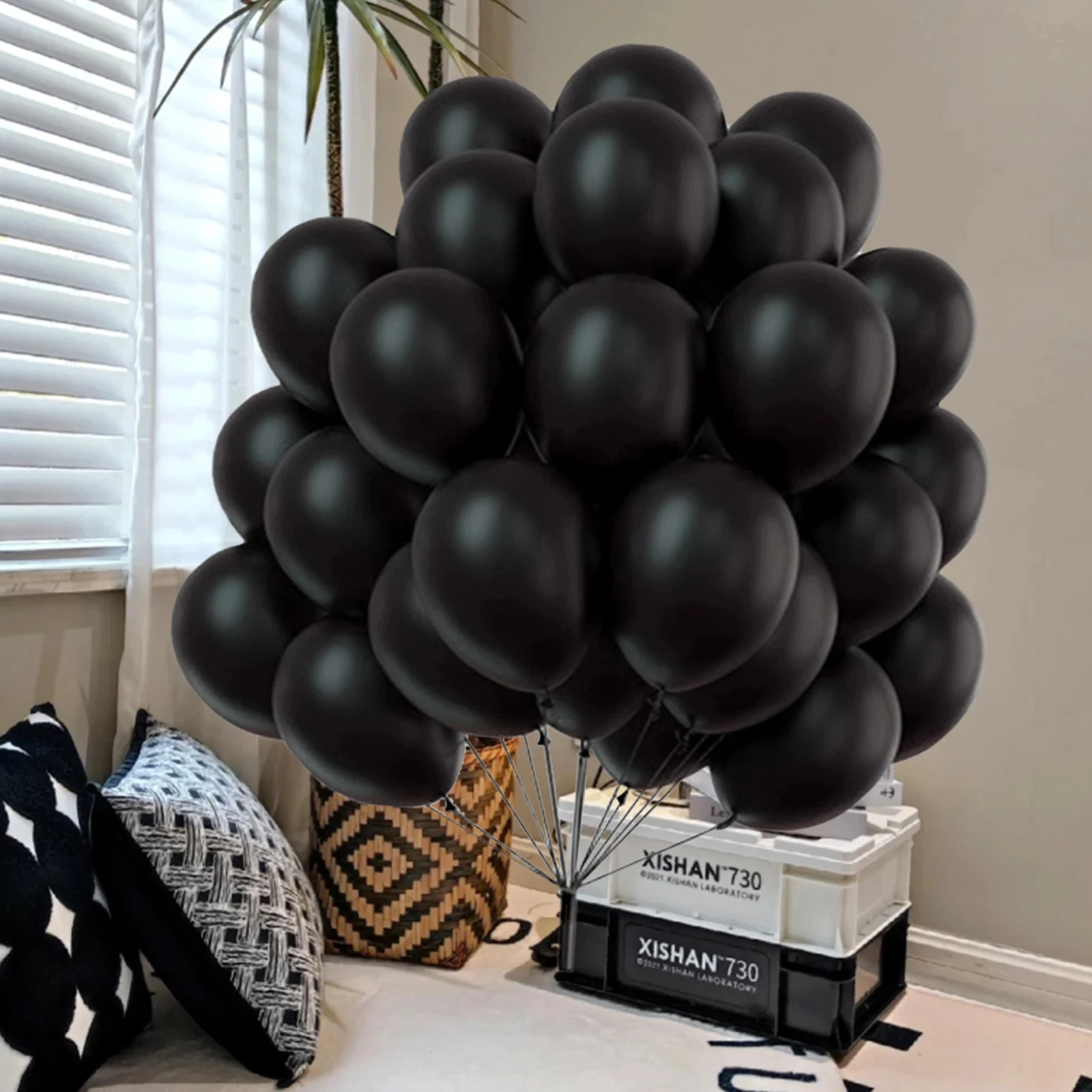 50pcs 5inch small matte black latex balloons for birthday party decoration, DIY wedding, Halloween graduation ceremony