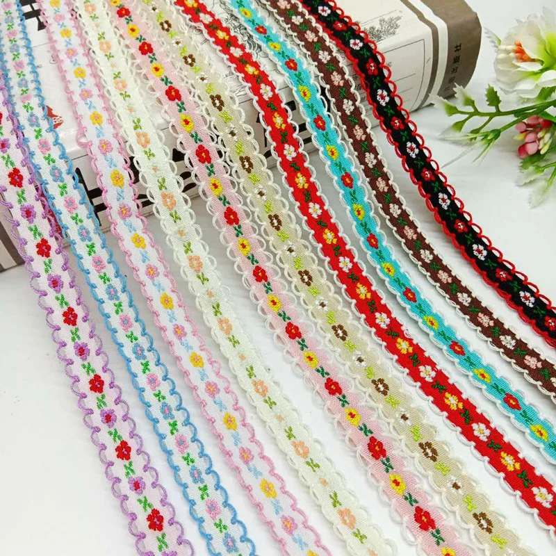 10 Yard Small Fragmented Flowers Embroidery Lace Floral Ethnic Style Lace DIY Clothing Accessories Embroidered Woven Straps