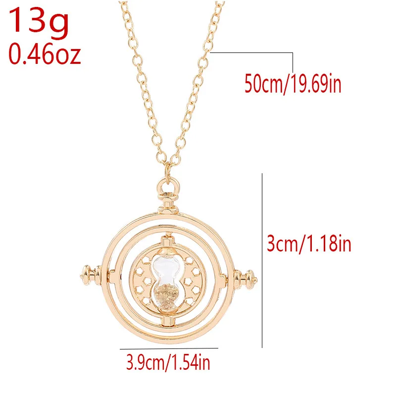 New Harried Time Necklace Timer Hourglass 360 Rotatable Potters Cosplay Props Astronomical Time Converter Magic School Fans Gift view 6