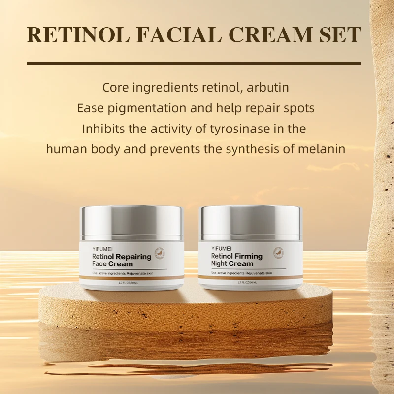 Day & Night Moisturizer Kit Retinol Firming Face Cream Set Moisturizing Anti-aging Facial Whitening Glow Recipe Skincare 2PCS