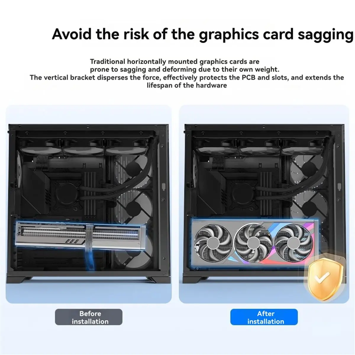 

Кронштейн для видеокарты Okay Вертикальный кронштейн для размещения Присоска с одним слотом Поддержка кронштейна для видеокарты серии 40