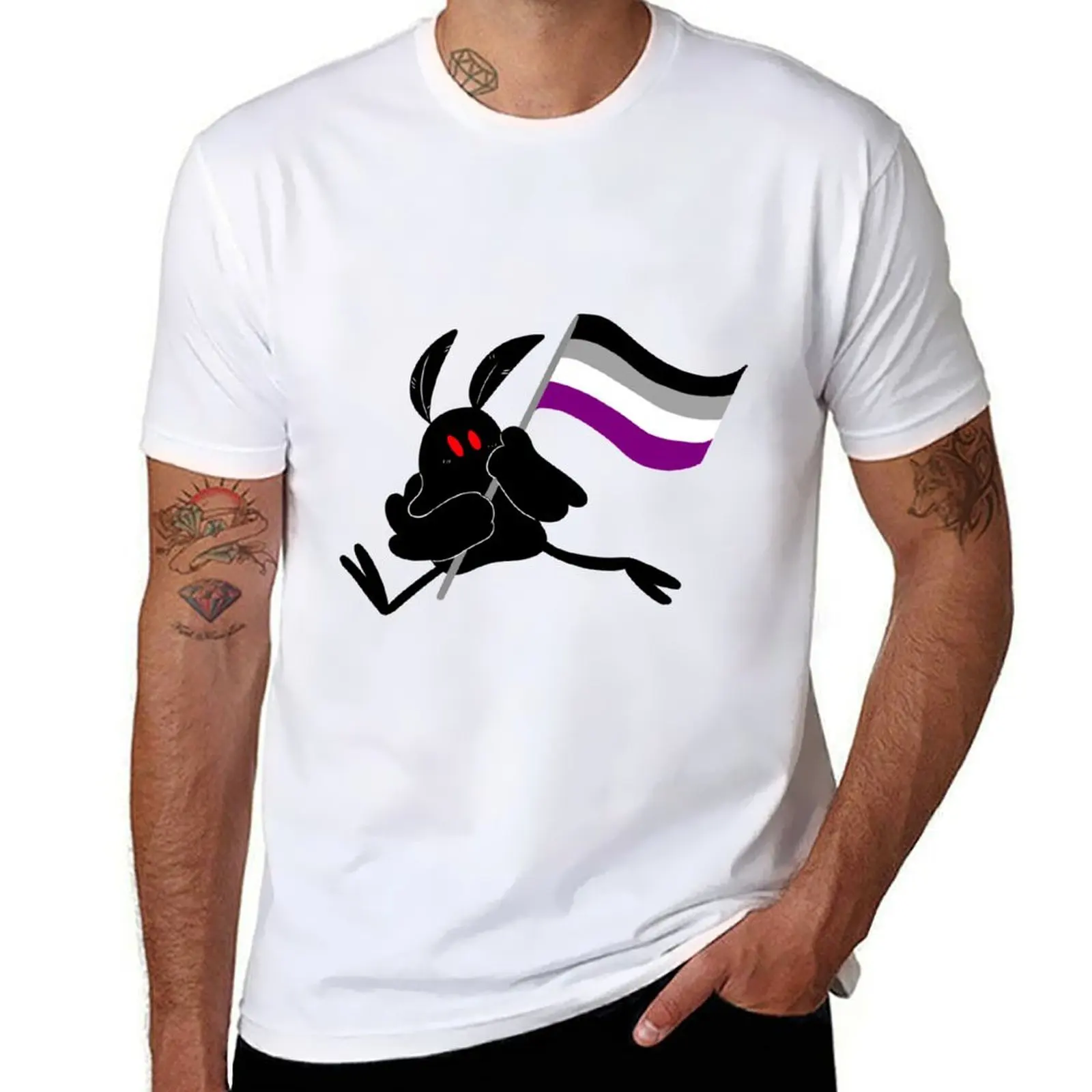 

Asexual Mothman Flag T-Shirt cotton t shirts man 100% t shirts designer anime t shirts for man T-shirt