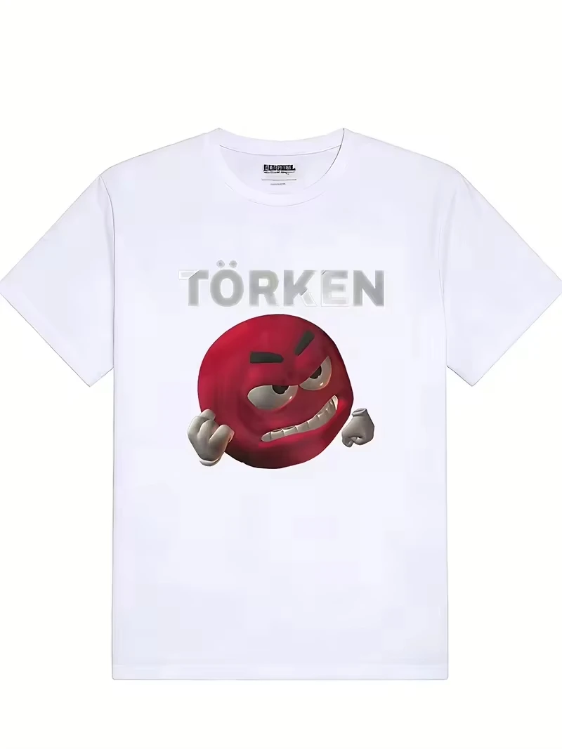Turkish Funny Meme Graphic Tee Unisex Bold TORken Font Red Face Design Casual Daily Street Tops