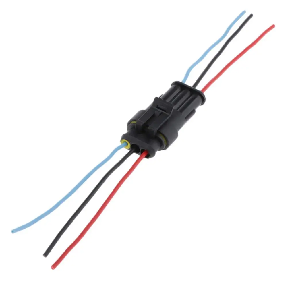 2-4pack Car HID Electrical Wire Plug w/ 14AWG Cable Wire Harness Clips 3pin