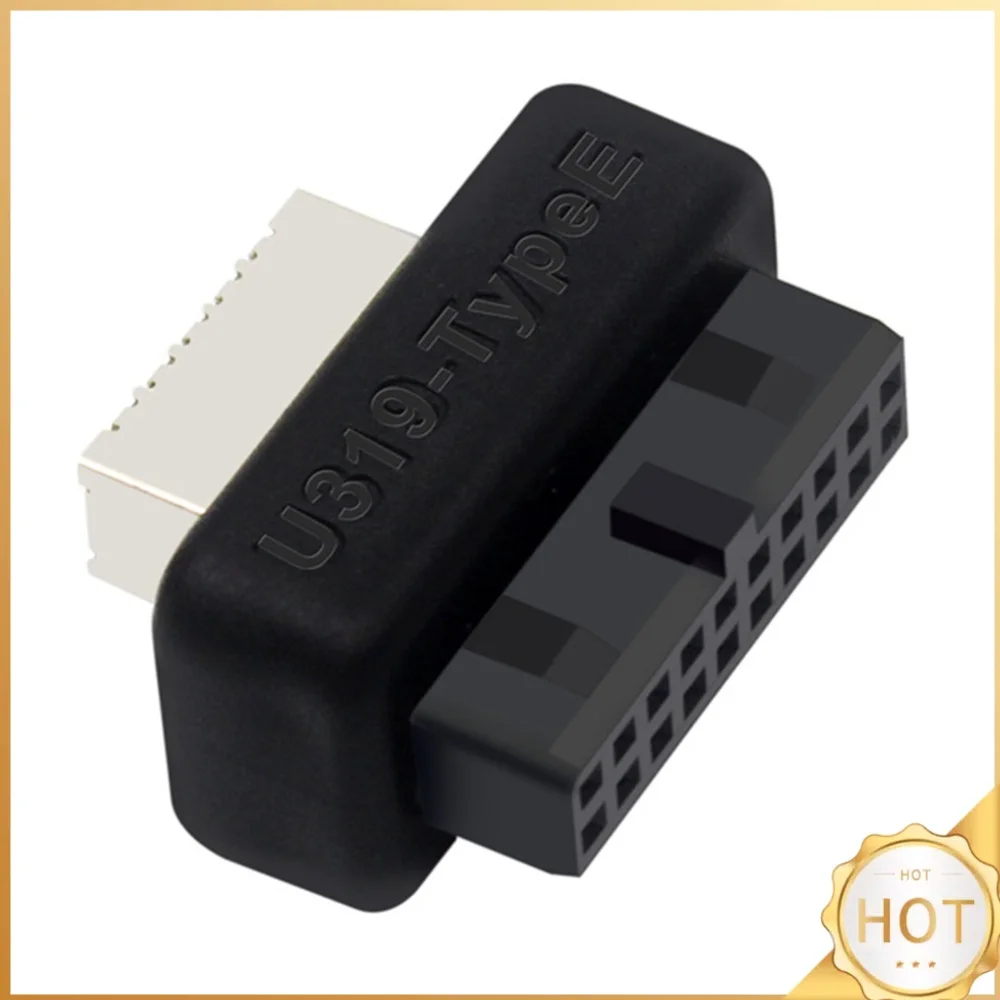 Motherboard USB Header Adapter 19Pin / 20Pin To Type-E 90 Degree Converter Internal Header To Type E Adapter Connector