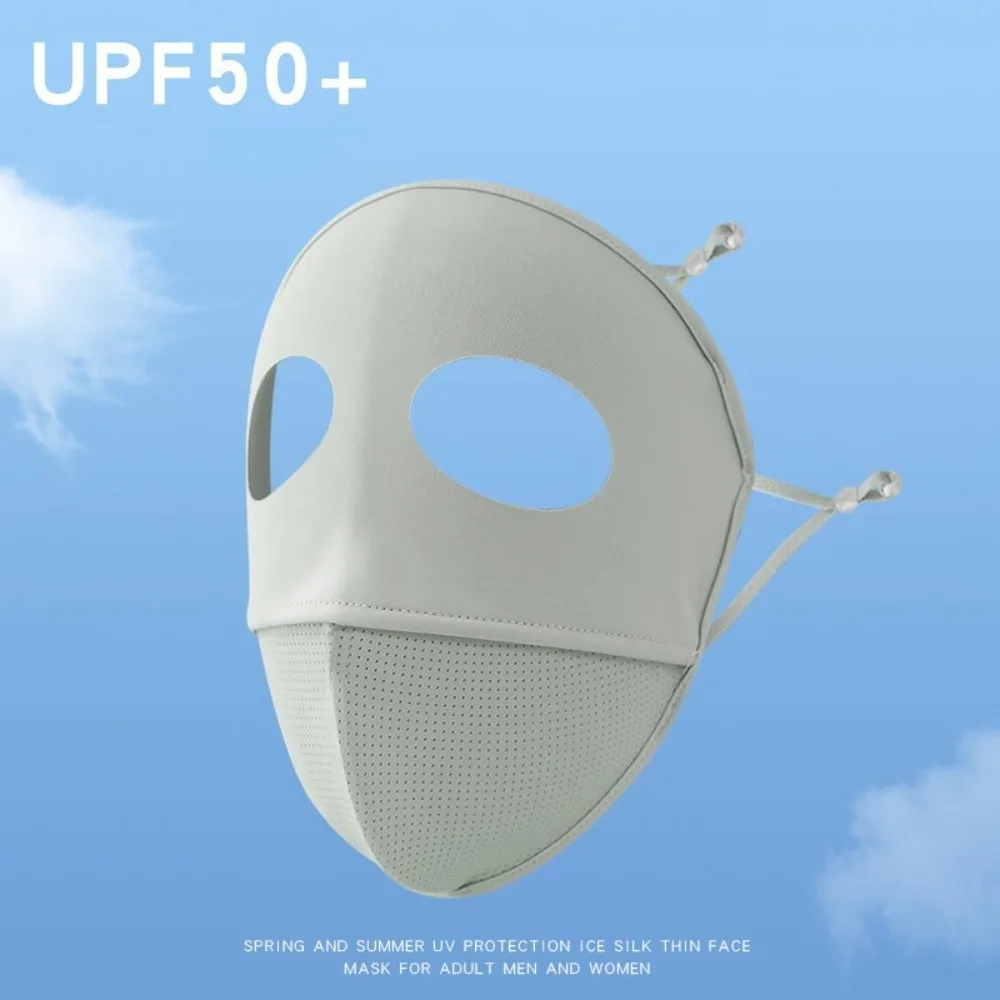 

Новая дышащая маска из ледяного шелка, анти-УФ-бесследная маска для лица для верховой езды, солнцезащитная маска в подарок