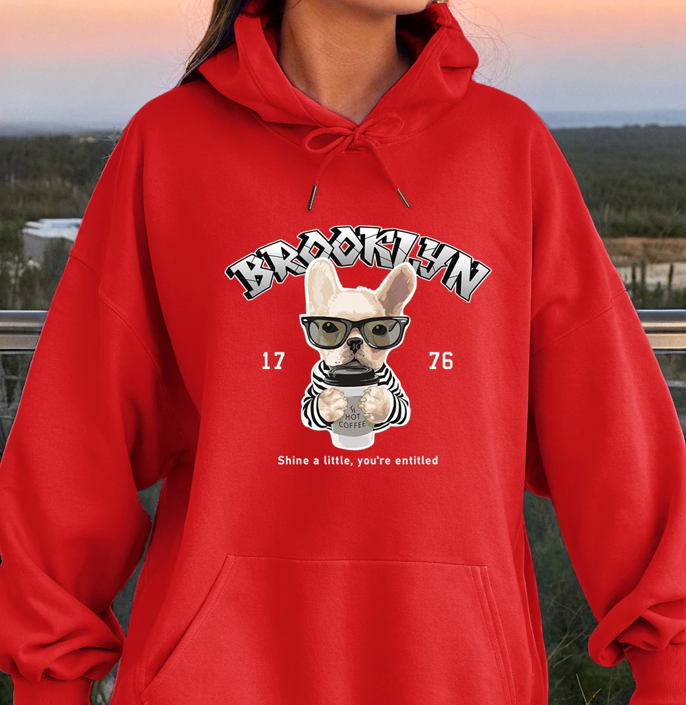 

Dogs Drinking Coffee Women Streetwear Fashion Pullover Hoodies Autumn Fashion Clothes Cute Fleece Unisex Hoodie New