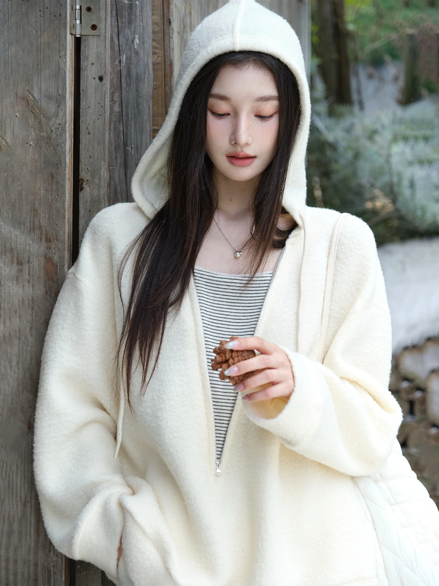 

ChillCozy Nara Wild Soft Fce Feel, повседневная толстовка из смеси австралийской шерсти, комплект из двух предметов, женская зимняя коллекция Faion