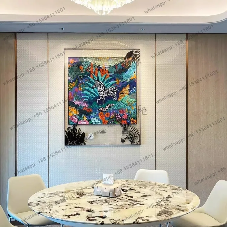LJY 2025 French light luxury entrance acrylic silk scarf decorative painting