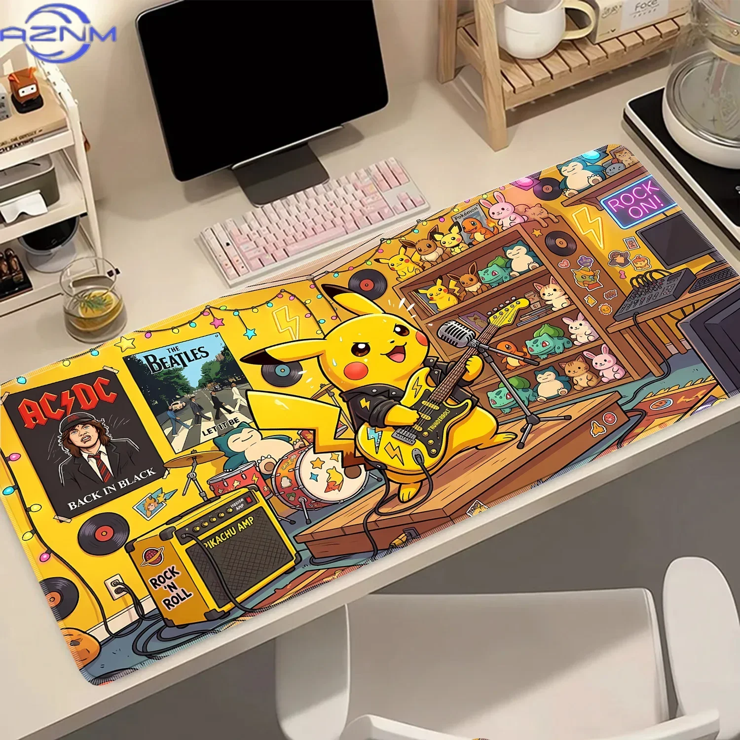Cute Anime Pokemon Pikachu Mousepad Rubber Non-slip Thickened Lock Edge Gaming Mouse Pad Desktop Desk Mat for PC Gamer
