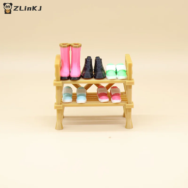 

▶1pcs Dollhouse Simulated Double Layer Shoe Rack Model Dollhouse Furniture Accessories Dolls House Home Scene Decoration Toys