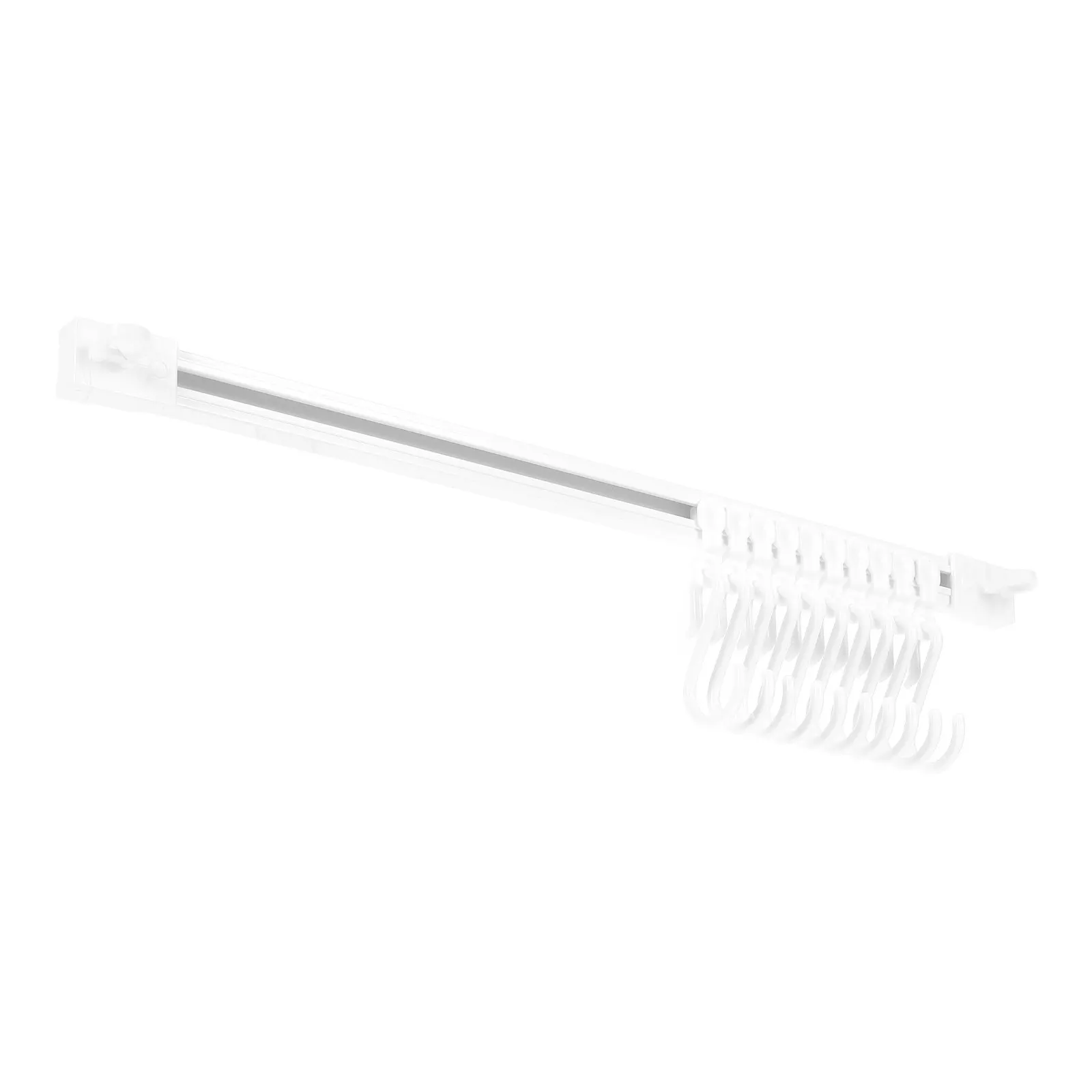 4Sets Sliding Rail Hooks No Punch Adhesive Kitchen Bathroom Bedroom Multi Use Storage Hangers Strong Load Capacity Removable