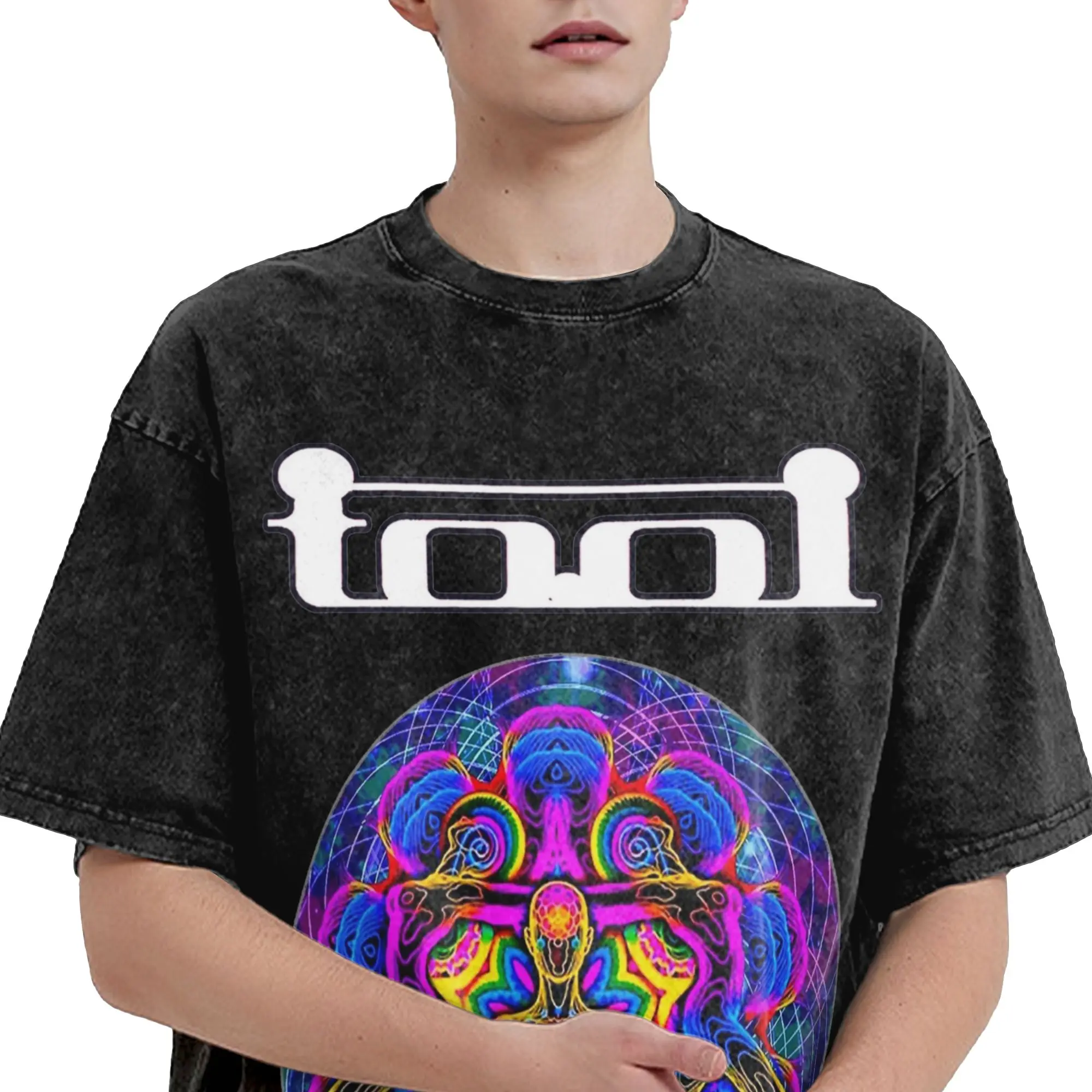 Men Women Tools Band Art Vintage Washed T Shirts  Pure Cotton Clothing Novelty Short Sleeve O Neck Tee Shirt Plus Size T-Shirt