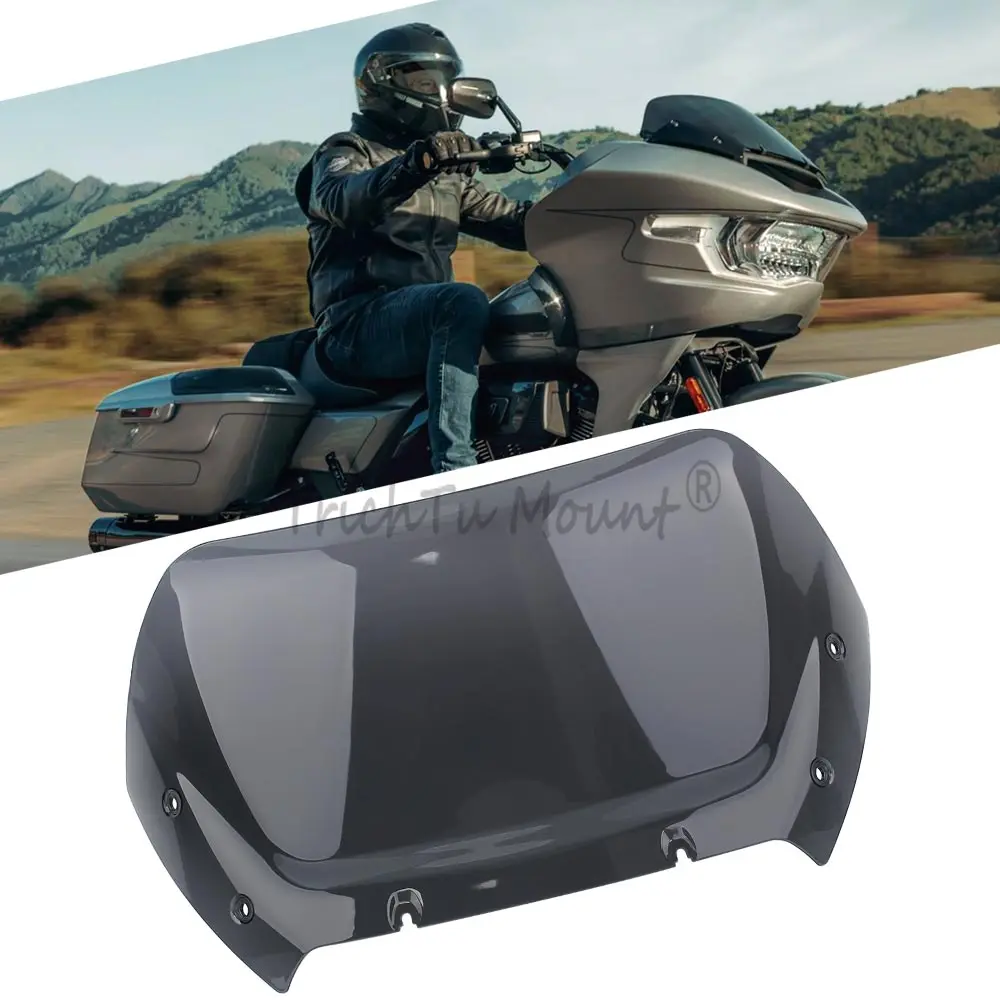 

12 Inches Windshield Fit For Harley Touring Road Glide Fltrx Fltrxse Fltrxstse 2023-2024-Later Abs Plastic Smoke Wind Deflectors