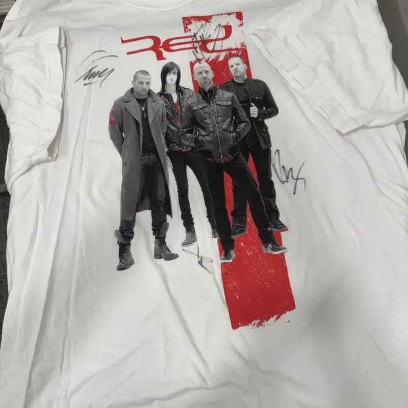 Camiseta R3D RED CHRISTIAN ROCK BAND Tulex XL, camiseta de concierto para hombre firmada