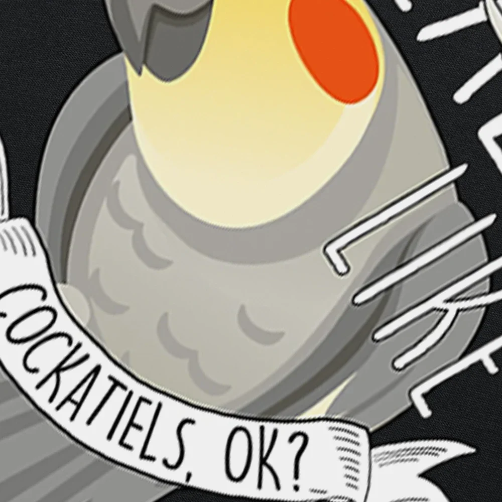 أنا فقط أحب كوكاتيلز موافق الجرافيك قميص مطبوع الرجال جميل الببغاء تي شيرت أبيض أسود قصير الأكمام الذكور قمم تي شيرت