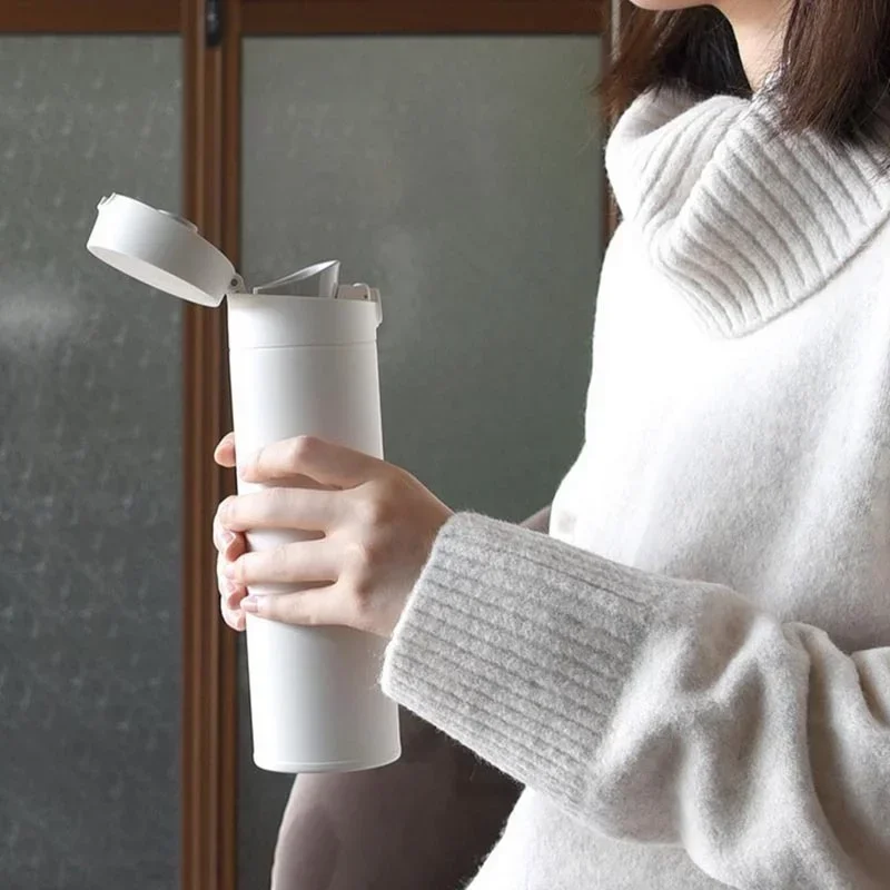 Termos Xiaomi Mijia 2 ze stali nierdzewnej, próżniowy, pojemność 480 ml, przenośny kubek na wodę, izolacja termiczna, blokada na zimno, elastyczny przełącznik. — zdjęcie produktu 6