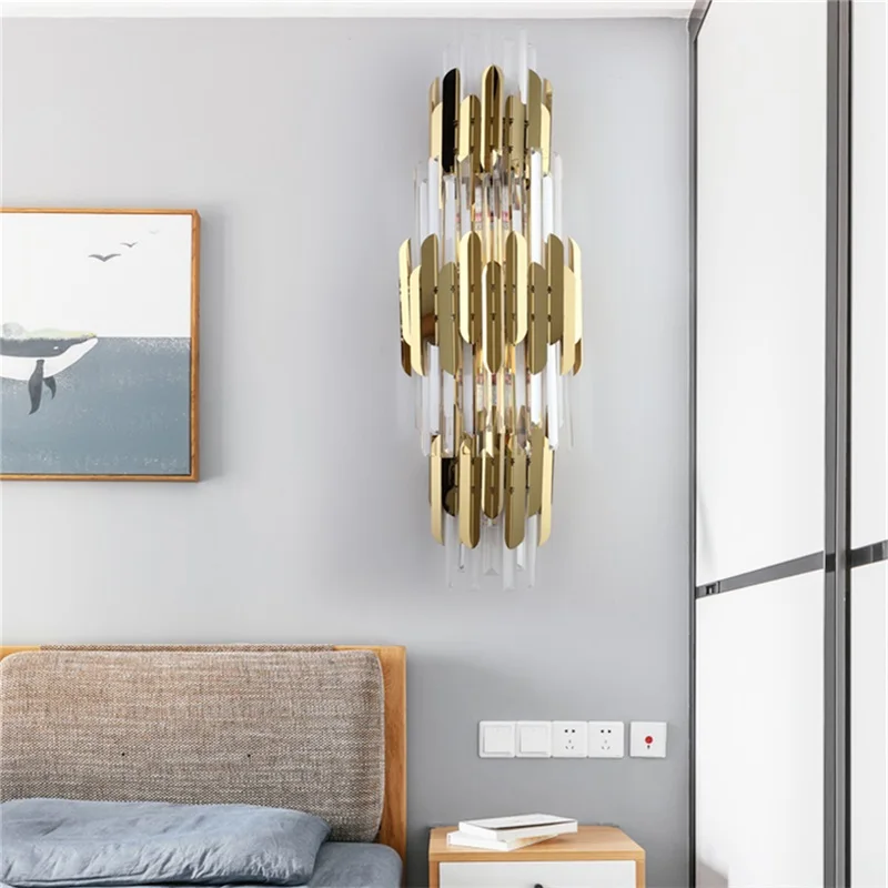 ·SOFEINA Crystal Wall Lamp Contemporary LED Indoor Sconces Light Fixtures Decorative For Home Bedroom