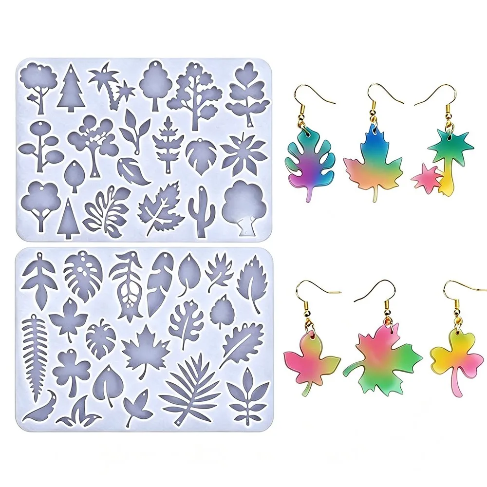 

SNASAN Earrings Silicone Mold ForJewelry Making Leaf PlantsHandmade DIY Tool UV Epoxy Resin Silicone Moulds