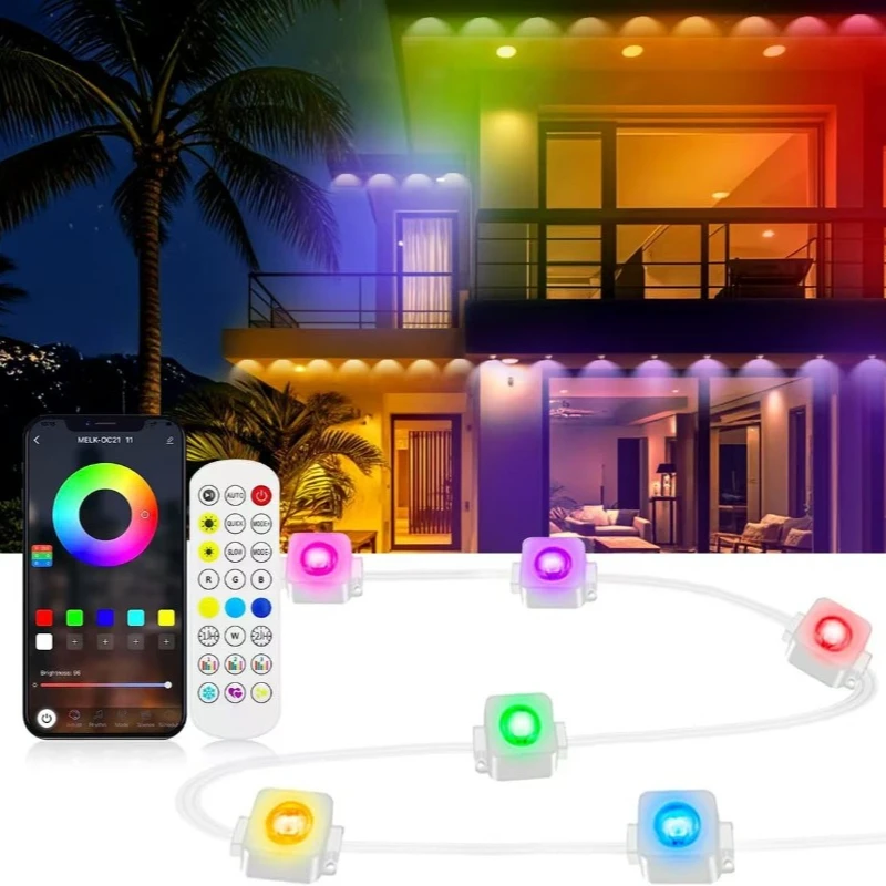 

Smart Eaves Light Outdoor IP67 Waterproof Eaves Light for Remote Full House Eaves Light Party Home Decorate AtmosphereLight