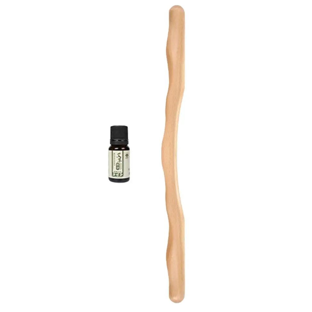 

Wooden Body Massager Fatigue Relief Massage Stick Smooth Surface Non-Slip Handle Relax Muscle Shoulders Waist Back Portable