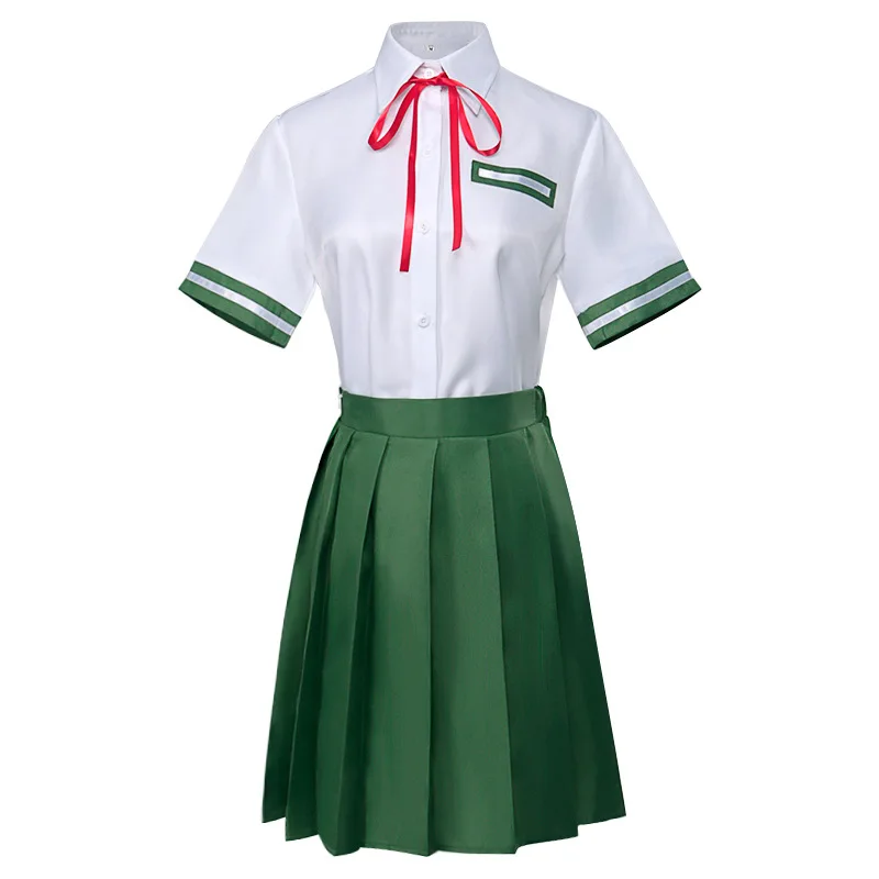 Anime Suzume Iwado Suzume Cosplay Costume Women Girls Green Uniform Dress Halloween Carnival Party Short Shirt JK Skirt Suits