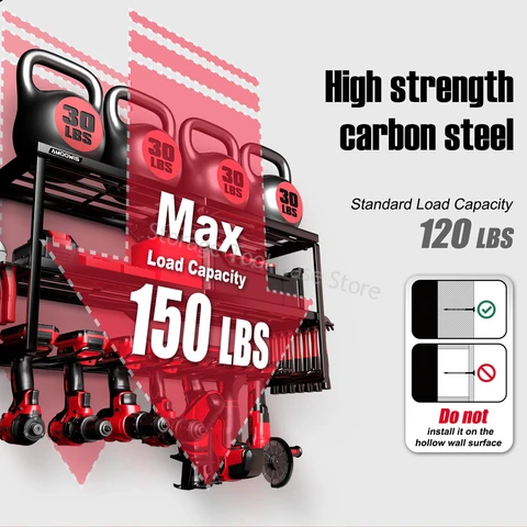 3-уровневый инструментальный шкаф, прочная металлическая полка для инструментов в гараже, большой размер и простая сборка, органайзер для электроинструментов небольшой шкаф для хранения вещей купить - №6