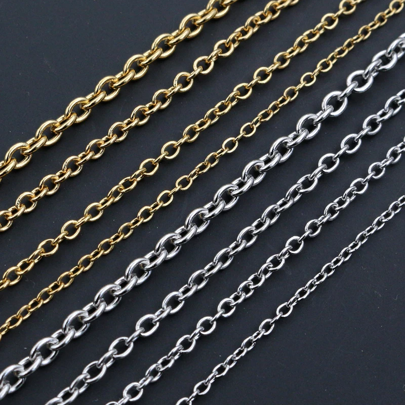 

Цепочки из нержавеющей стали с крестом для ожерелья, 5 м/партия