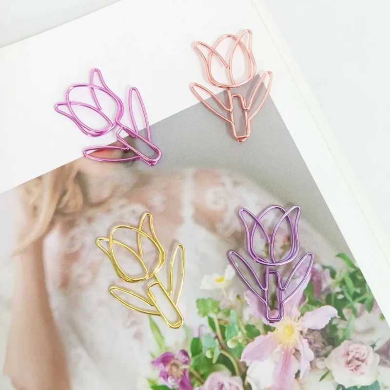 Зажим для бумаги в форме тюльпана, 10 шт./набор